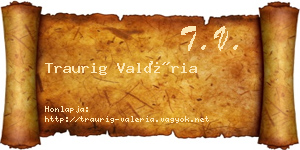 Traurig Valéria névjegykártya